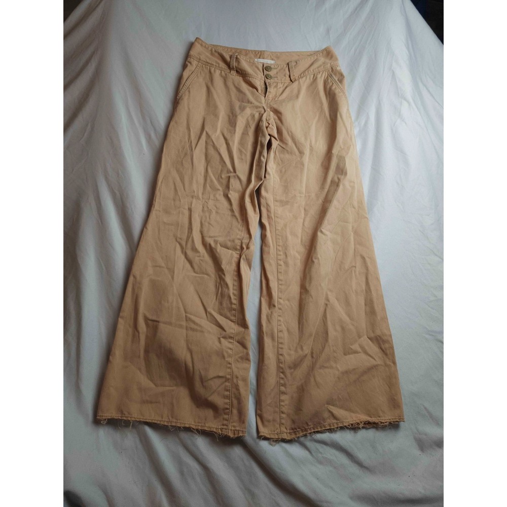 London Jean Chino Pants Womens 2 Beige Marisa Fit Raw Hem Office Business Casual